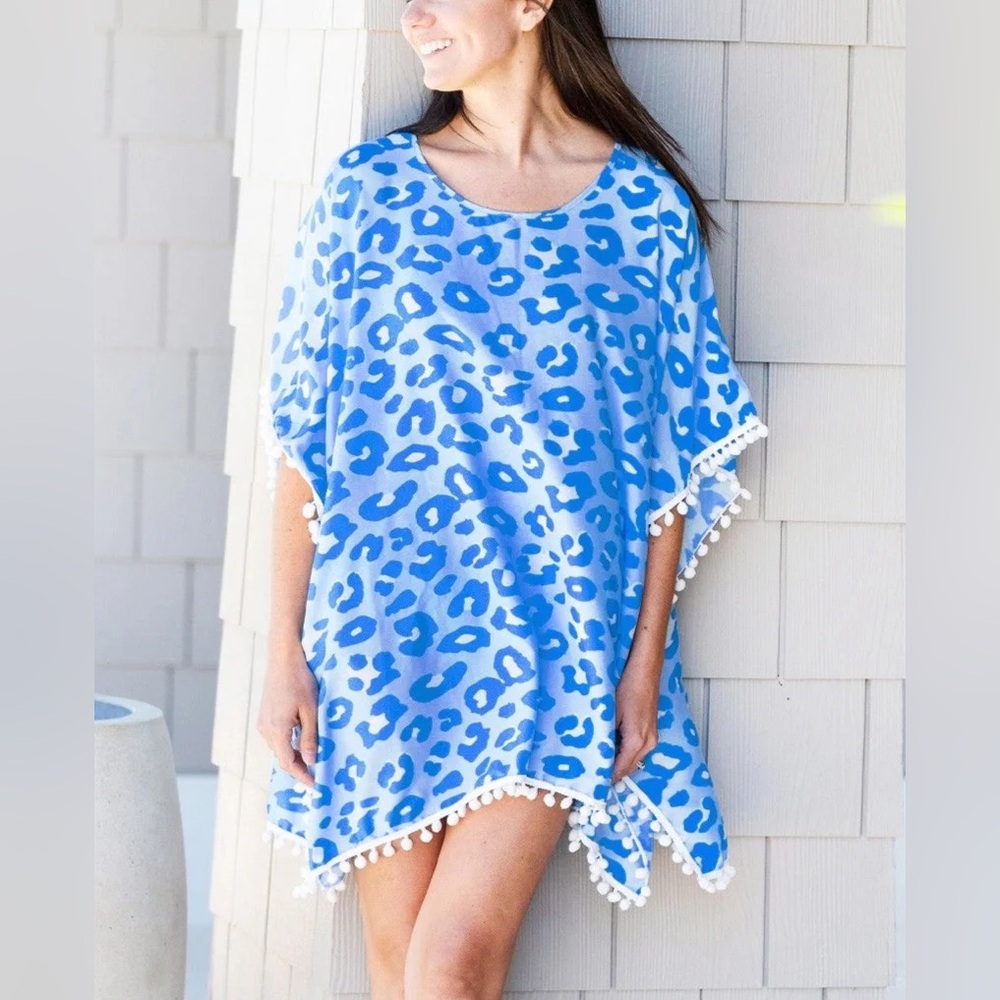 Viv & Lou Blue Leopard Print Cover Up